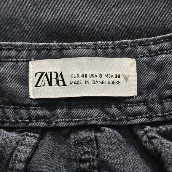 2/$30 Zara Black Cargo Pants Size 8 Casual Utility Style - Picture 4 of 6